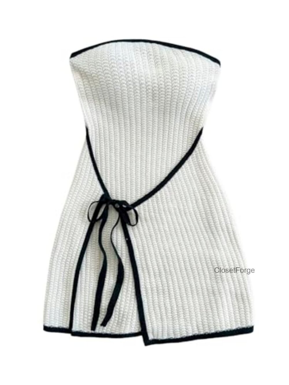 Knitted Strapless Bodycon Pencil Dress